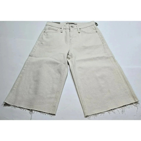 Hudson Womens Freya Low-Rise Size 24 Burmuda Skater Short Raw Hem Beige Raw Hem - Picture 12 of 16